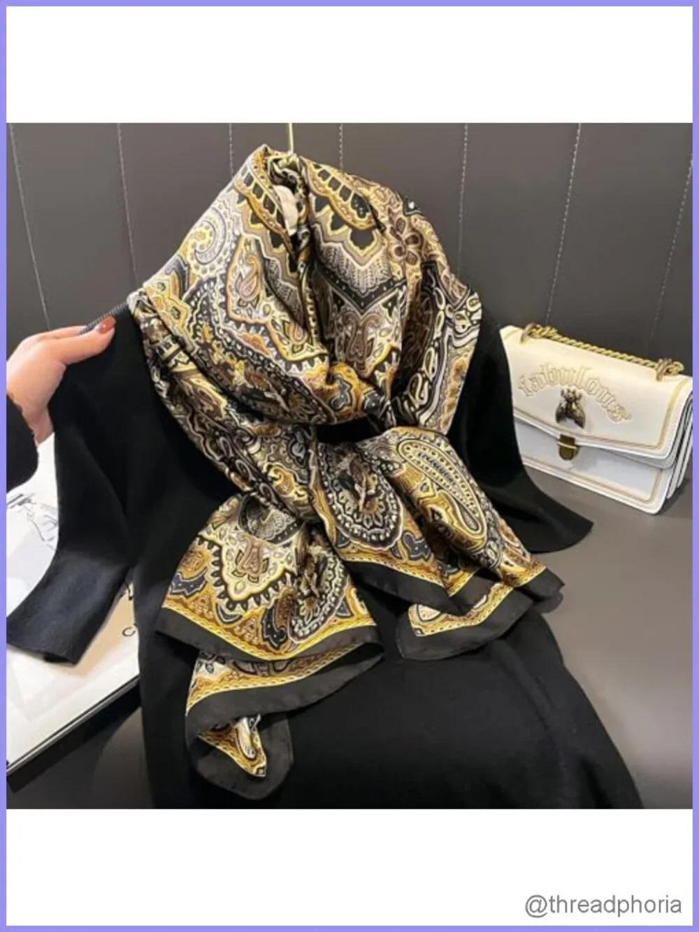 Satin Scarf Women Large Lightweight Silky Long Shawl Wrap Sun Protection